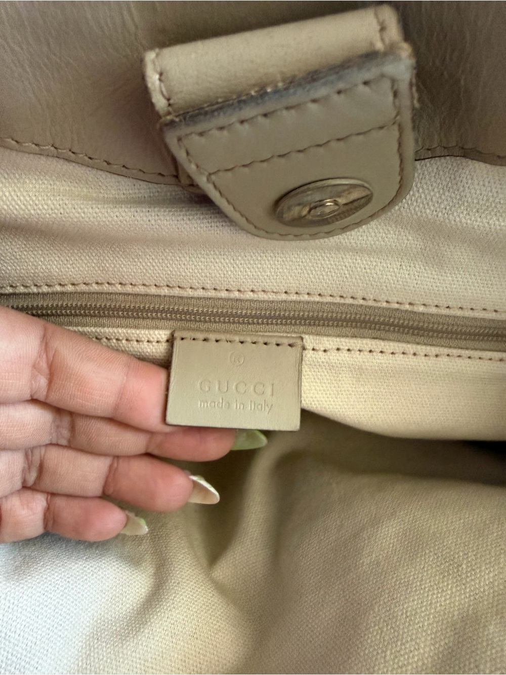 Gucci Beige Brown GG Canvas Shoulder Bag with Leather Trim - Picture 5 of 14